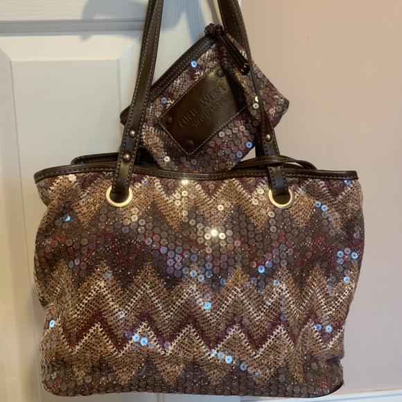 Nine West | Bags | Nine West Sequined Tote Perfect Condition | Poshmark